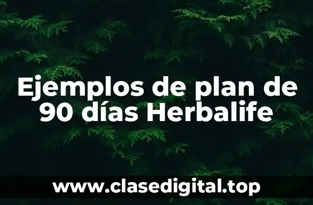Ejemplos de plan de 90 días Herbalife