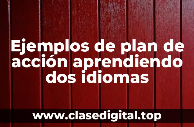 Ejemplos de plan de acción aprendiendo dos idiomas