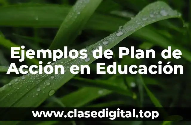 Ejemplos de Plan de Acción en Educación
