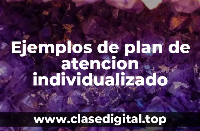 Ejemplos de plan de atencion individualizado
