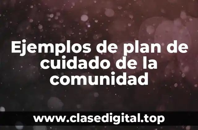 Ejemplos de plan de cuidado de la comunidad