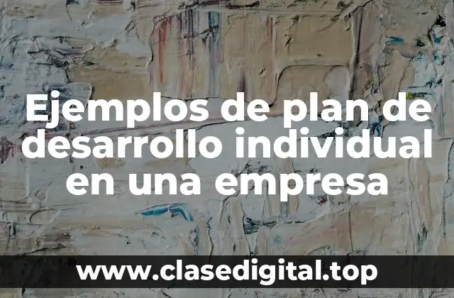 Ejemplos de plan de desarrollo individual en una empresa