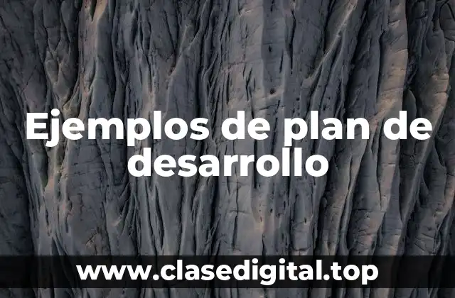 Ejemplos de plan de desarrollo