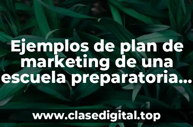 Ejemplos de plan de marketing de una escuela preparatoria nueva
