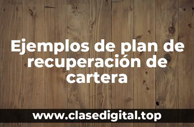 Ejemplos de plan de recuperación de cartera