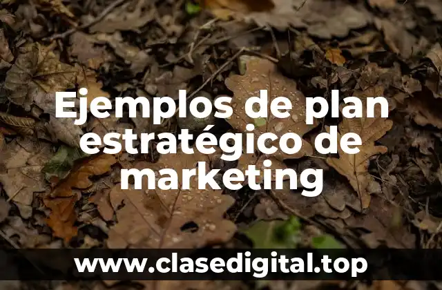 Ejemplos de plan estratégico de marketing