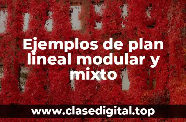 Ejemplos de plan lineal modular y mixto