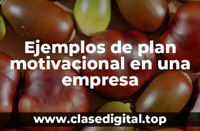 Ejemplos de plan motivacional en una empresa