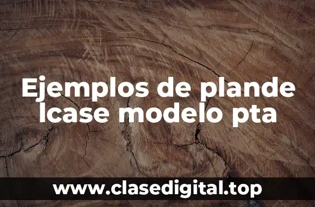 Ejemplos de plande lcase modelo pta