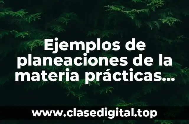 Ejemplos de planeaciones de la materia prácticas sociales del lenguaje