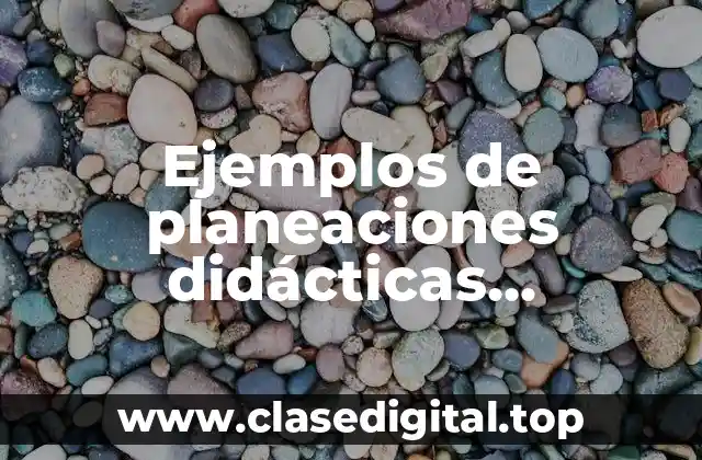 Ejemplos de planeaciones didácticas argumentadas