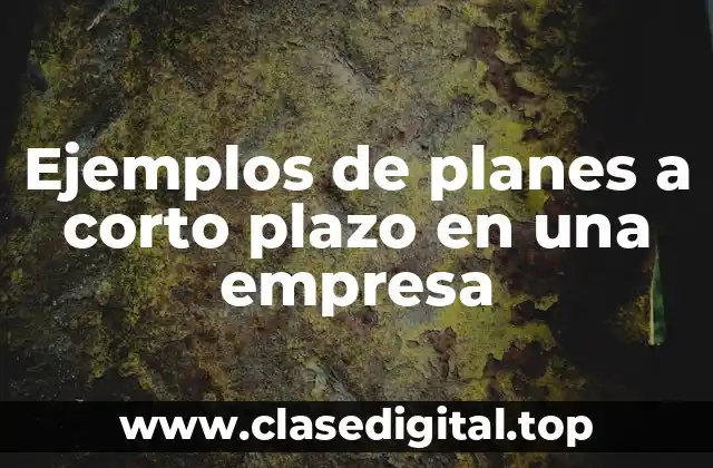 Ejemplos de planes a corto plazo