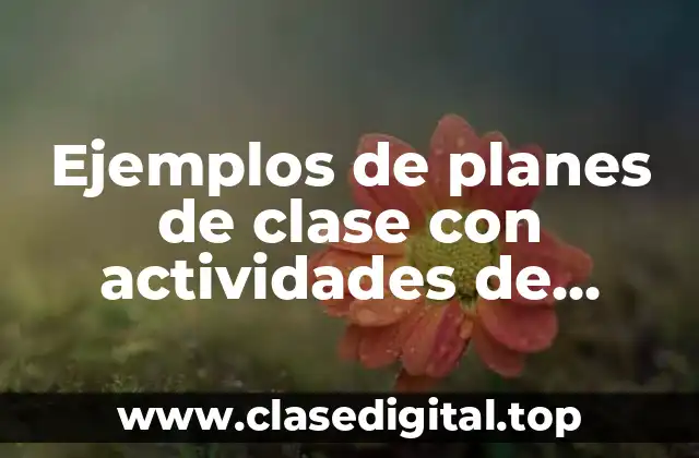 Ejemplos de planes de clase con actividades de textos instruccionales