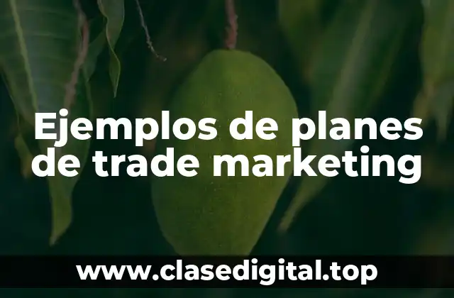 Ejemplos de planes de trade marketing