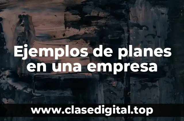 Ejemplos de planes en una empresa