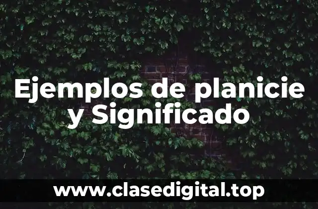 Ejemplos de planicie