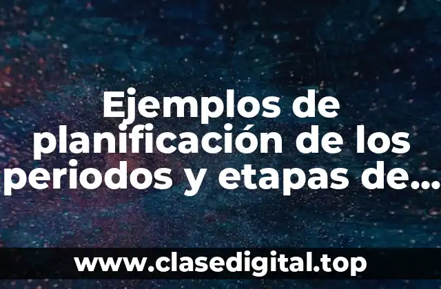 Ejemplos de planificación de los periodos y etapas de preparación
