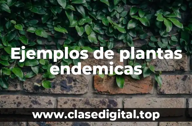 Ejemplos de plantas endemicas