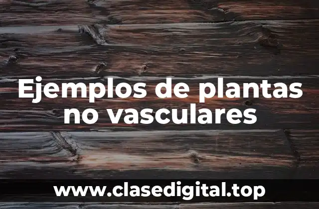 Ejemplos de plantas no vasculares