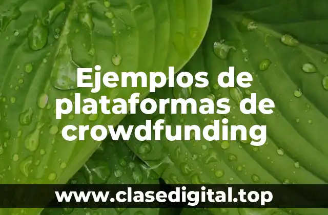 Ejemplos de plataformas de crowdfunding