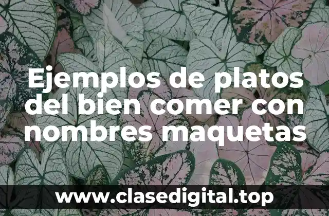 Ejemplos de platos del bien comer con nombres maquetas