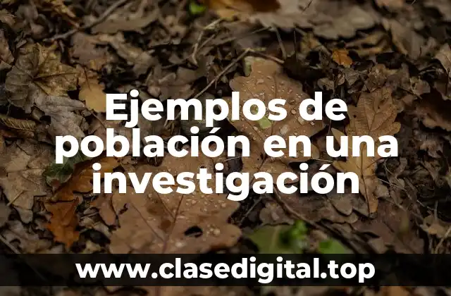 Ejemplos de población en una investigación