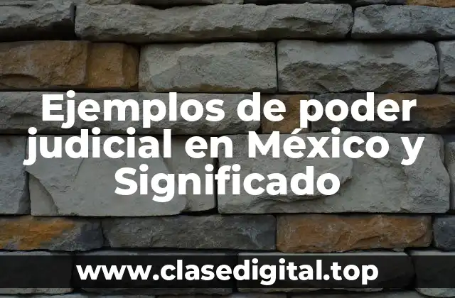 Ejemplos de poder judicial en México y Significado
