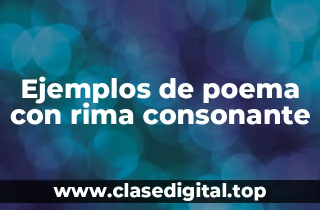 Ejemplos de poema con rima consonante