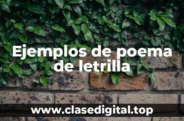 Ejemplos de poema de letrilla