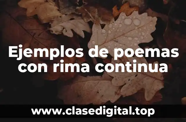 Ejemplos de poemas con rima continua