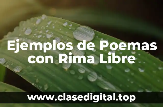 Ejemplos de Poemas con Rima Libre