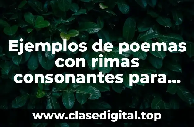 Ejemplos de poemas con rimas consonantes para niños