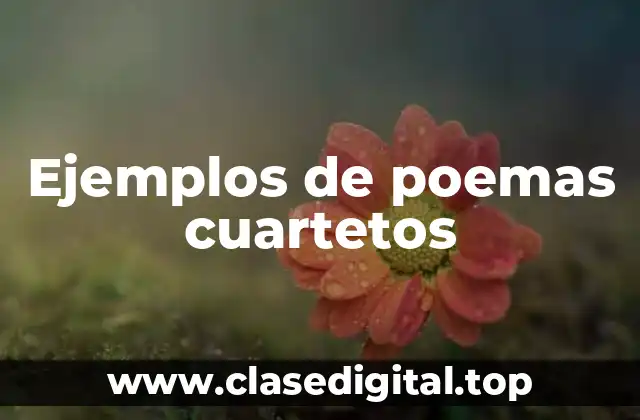 Ejemplos de poemas cuartetos