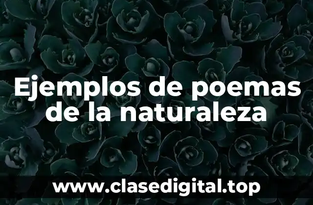 Ejemplos de poemas de la naturaleza