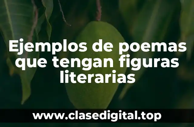 Ejemplos de poemas que tengan figuras literarias