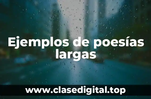 Ejemplos de poesías largas