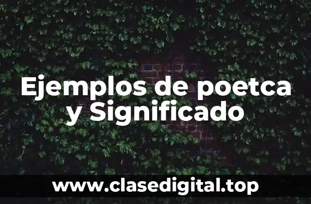 Ejemplos de poetca