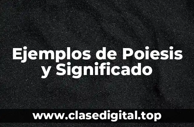 Ejemplos de Poiesis y Significado