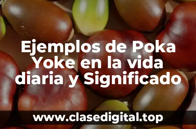 Ejemplos de Poka Yoke en la vida diaria y Significado