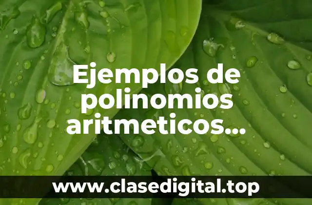 Ejemplos de polinomios aritmeticos resueltos