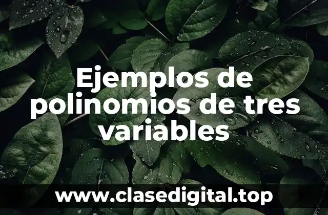 Ejemplos de polinomios de tres variables