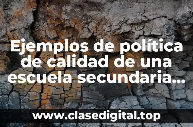 Ejemplos de política de calidad de una escuela secundaria federal