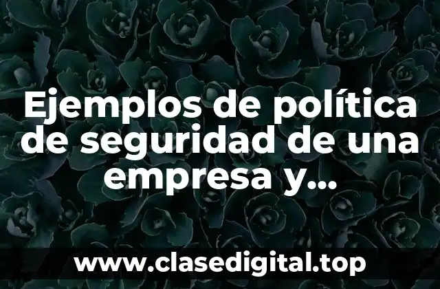 Ejemplos de política de seguridad de una empresa y Significado