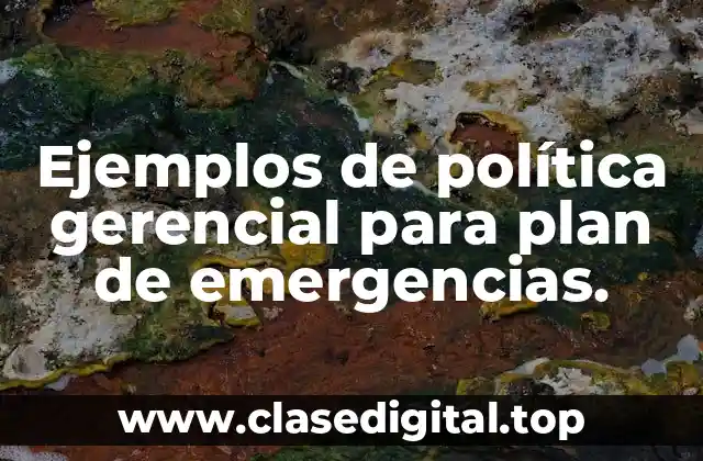 Ejemplos de política gerencial para plan de emergencias.