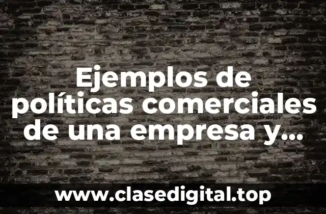 Ejemplos de políticas comerciales de una empresa y Significado
