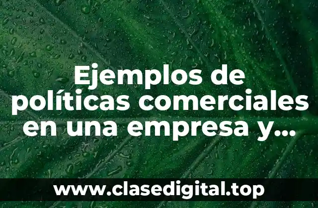 Ejemplos de políticas comerciales en una empresa y Significado