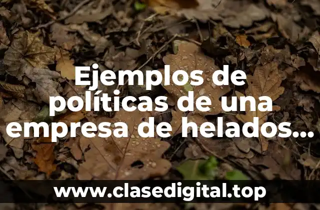 Ejemplos de políticas de una empresa de helados