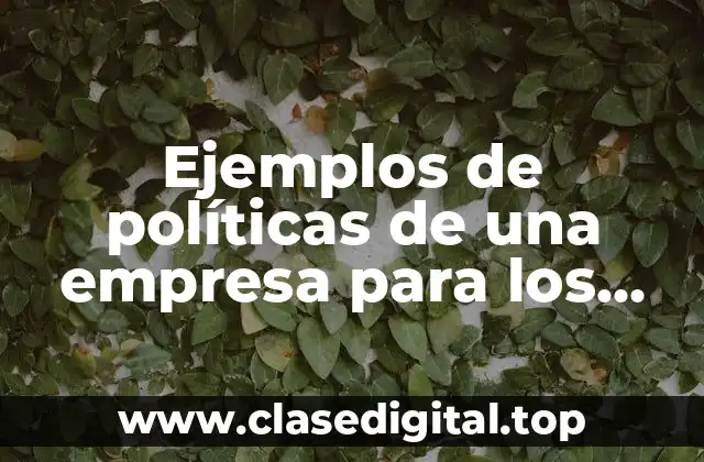 Ejemplos de políticas de una empresa para los clientes