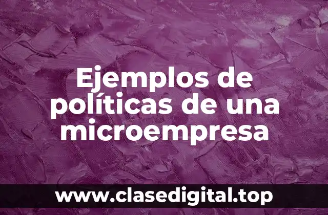 Ejemplos de políticas de una microempresa