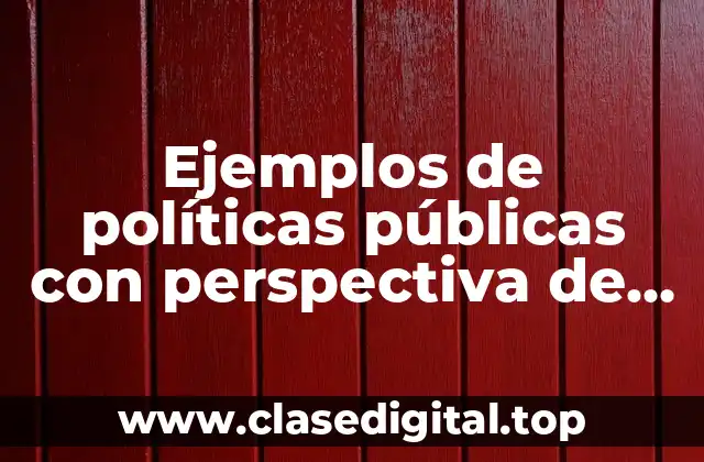 Ejemplos de políticas públicas con perspectiva de género en México